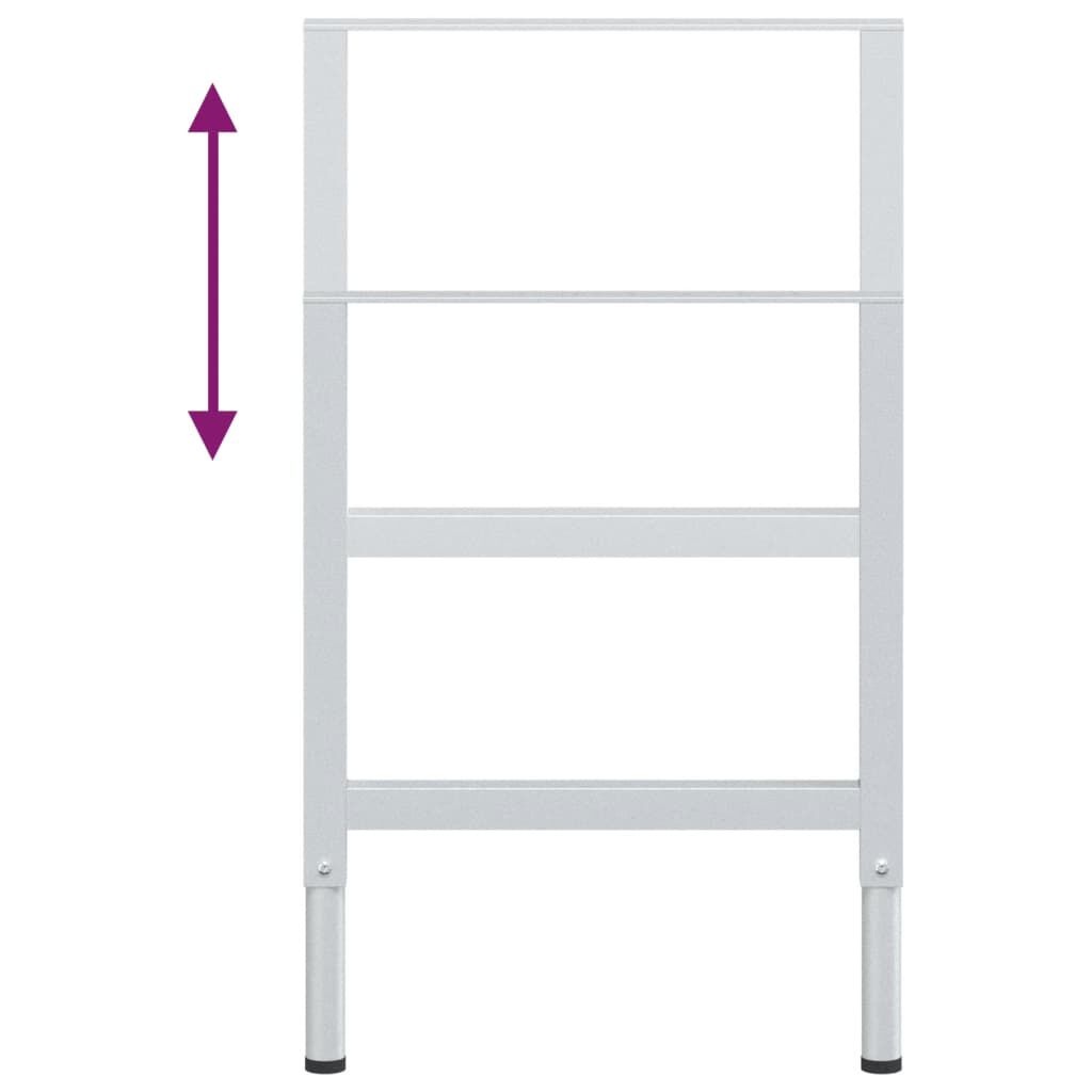 Verstelbare Werkbankframes Metaal Grijs (2 stuks) - 34% Korting