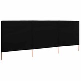 Zwart Windscherm 3-Panels 400x120 cm - 33% Korting!