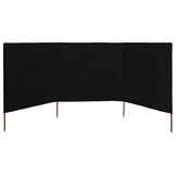 Zwart Windscherm 3-Panels 400x120 cm - 33% Korting!
