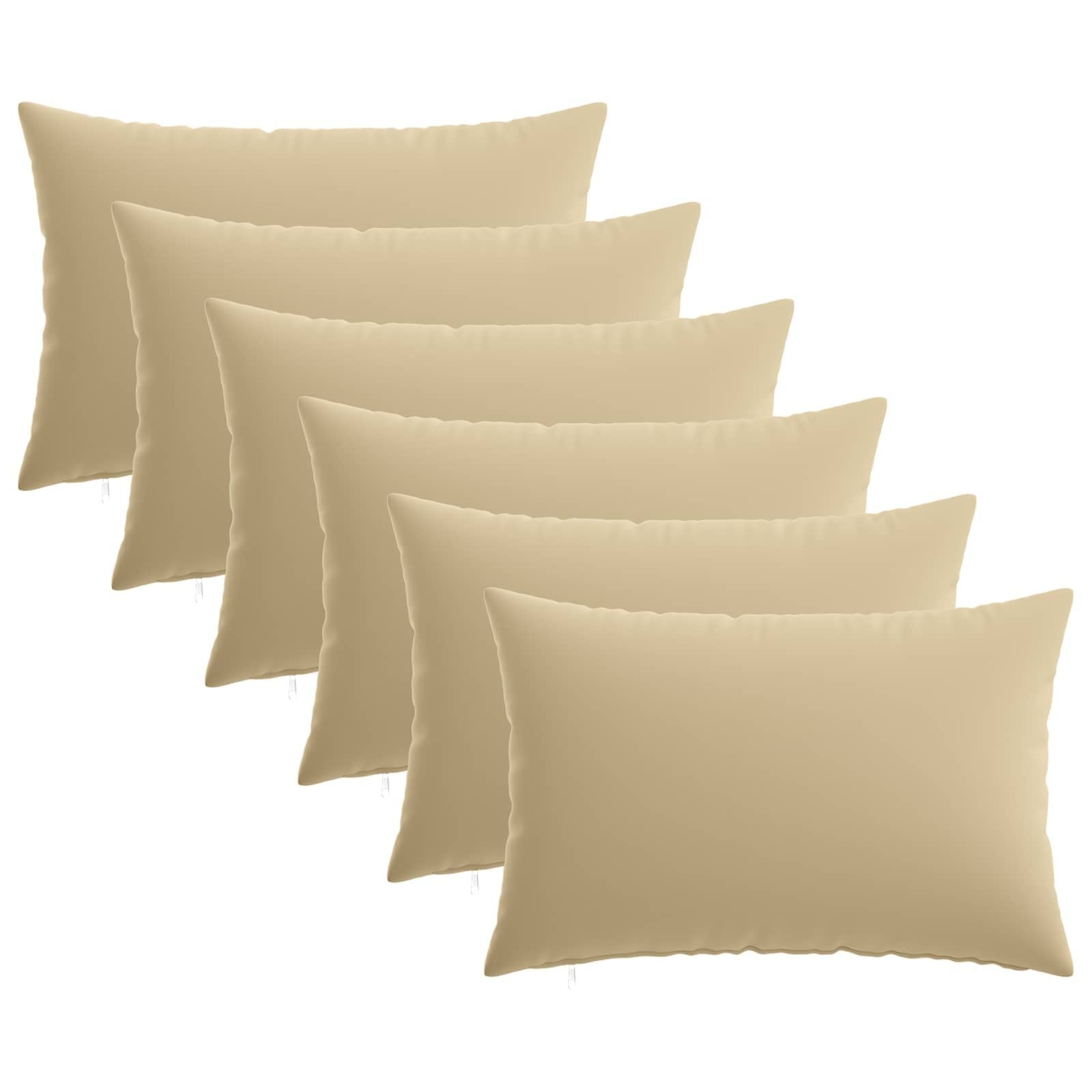 vidaXL Kussenhoezen Set van 6 Beige 30x50cm Polyester - 31% Korting
