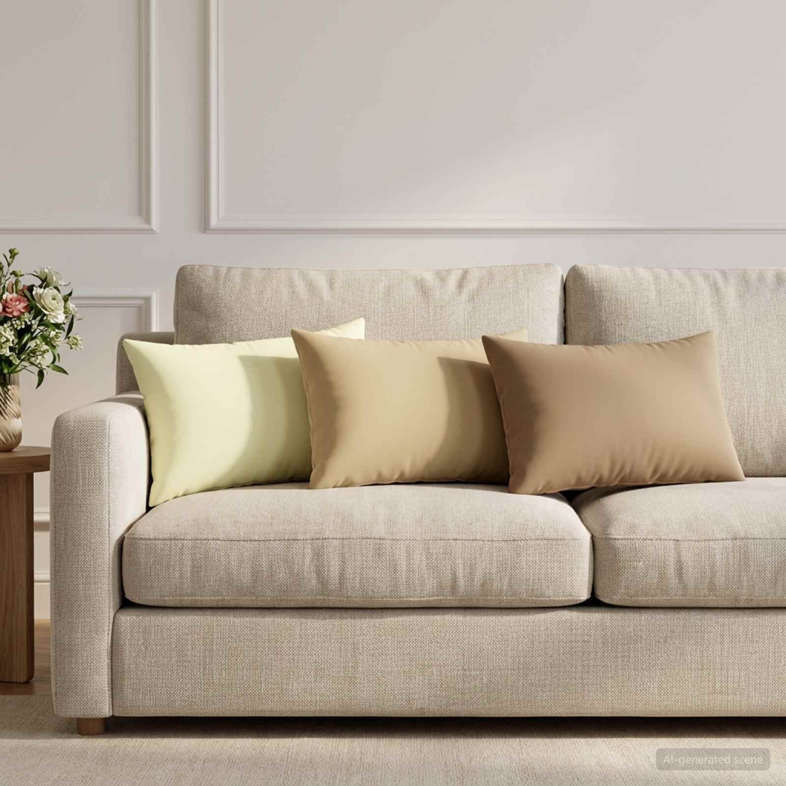 vidaXL Kussenhoezen Set van 6 Beige 30x50cm Polyester - 31% Korting