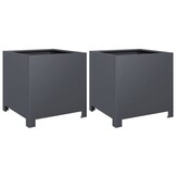 2x Stalen Plantenbakken 40x40x40 cm Antraciet - 34% Korting