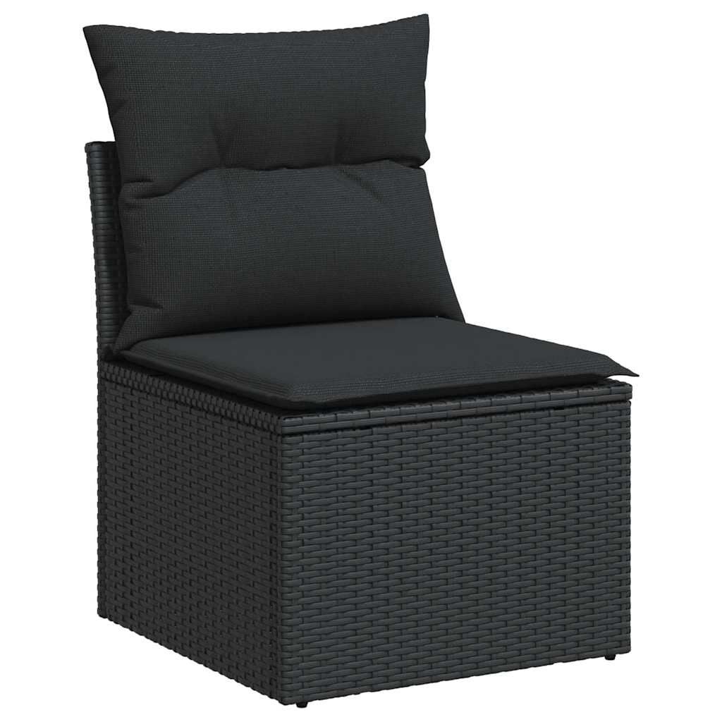 VidaXL Tuinbank Poly Rattan Zwart met Kussens (34% Korting)