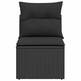 VidaXL Tuinbank Poly Rattan Zwart met Kussens (34% Korting)