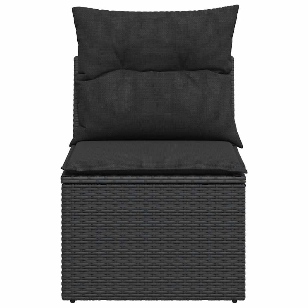 VidaXL Tuinbank Poly Rattan Zwart met Kussens (34% Korting)