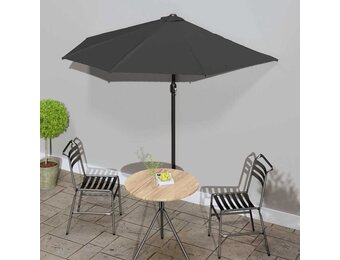 Halve Balkonparasol Antraciet 270x144 cm - 33% Korting