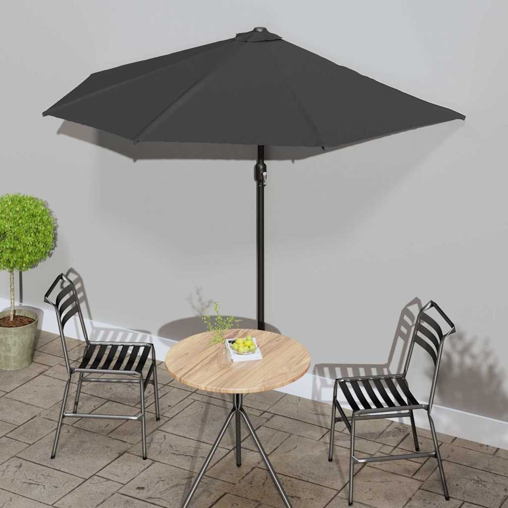 Halve Balkonparasol Antraciet 270x144 cm - 33% Korting