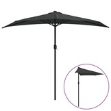 Halve Balkonparasol Antraciet 270x144 cm - 33% Korting
