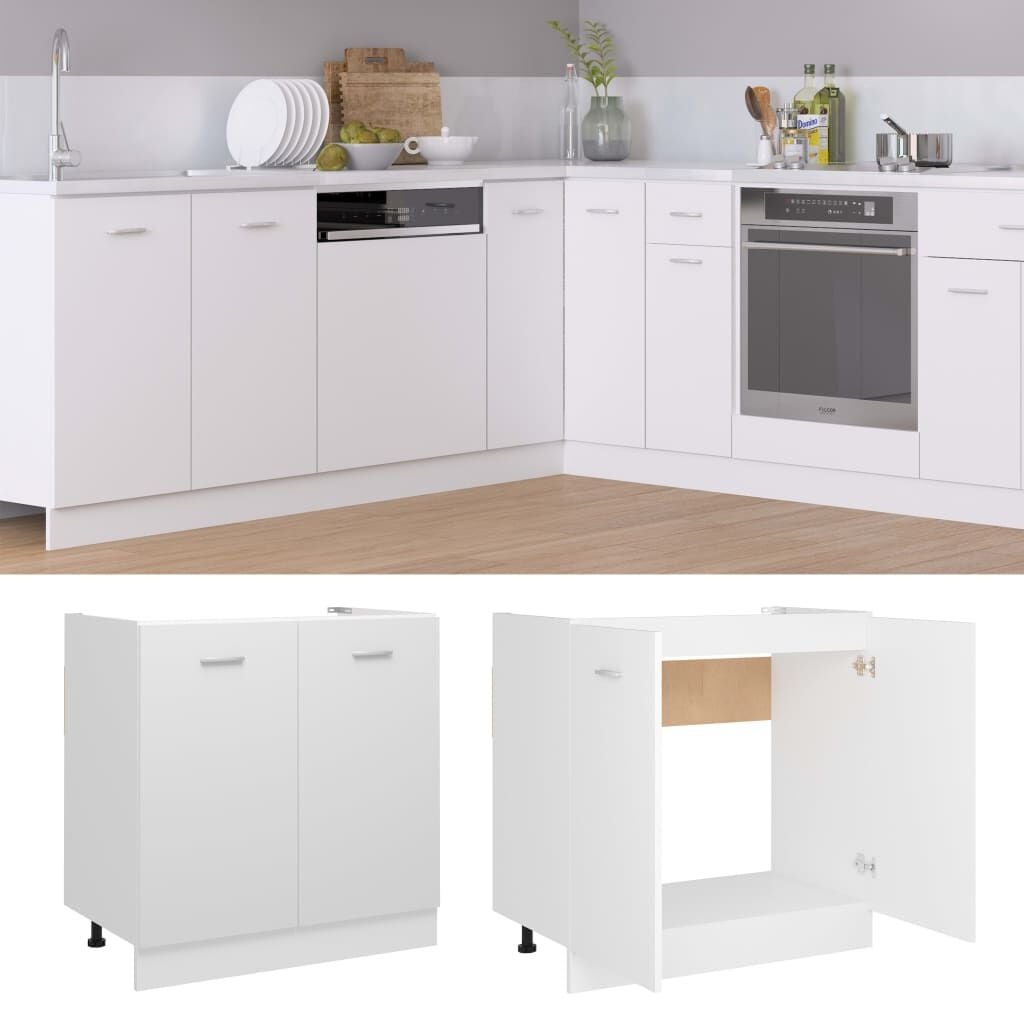 Wastafelonderkast Lyon Wit Bewerkt Hout 80x46x81,5 cm - 34% Korting