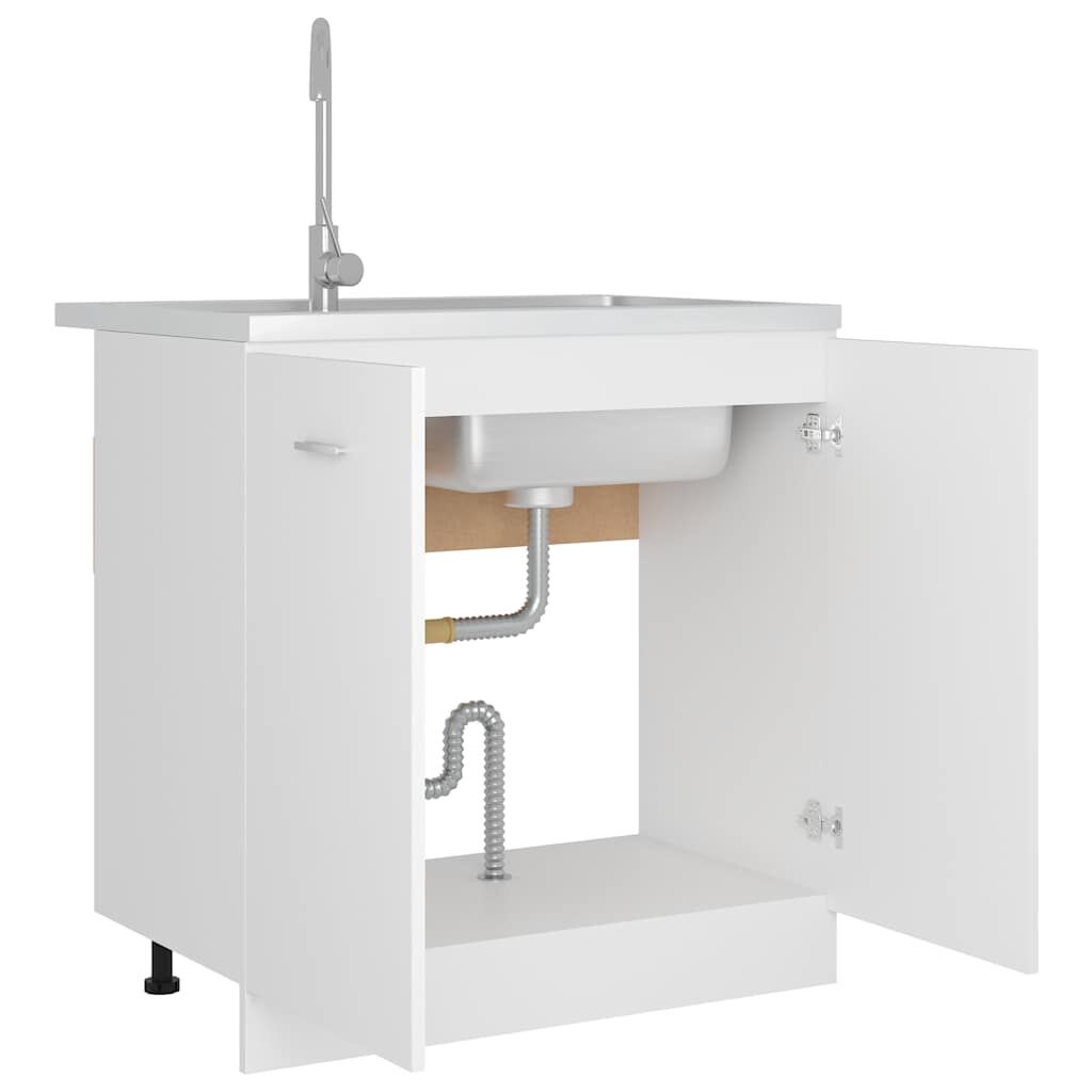 Wastafelonderkast Lyon Wit Bewerkt Hout 80x46x81,5 cm - 34% Korting