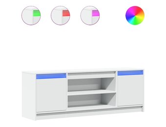 TV-meubel XL met LED, 139,5 cm, Wit - 54% Korting