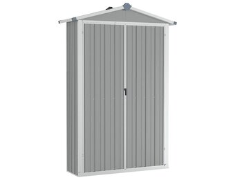vidaXL Tuinschuur 116x45x175 cm gegalvaniseerd staal grijs