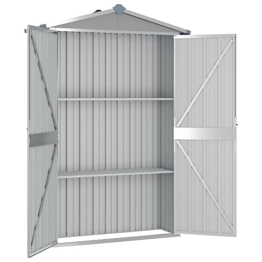 vidaXL Tuinschuur 116x45x175 cm gegalvaniseerd staal grijs