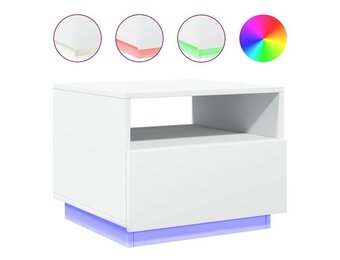 vidaXL Salontafel met LED-verlichting 50x49x40 cm wit