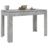 vidaXL Eettafel 120x60x76 cm bewerkt hout betongrijs