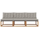vidaXL 3 st Buiten Midden Sofa Massief Acaciahout Naturel