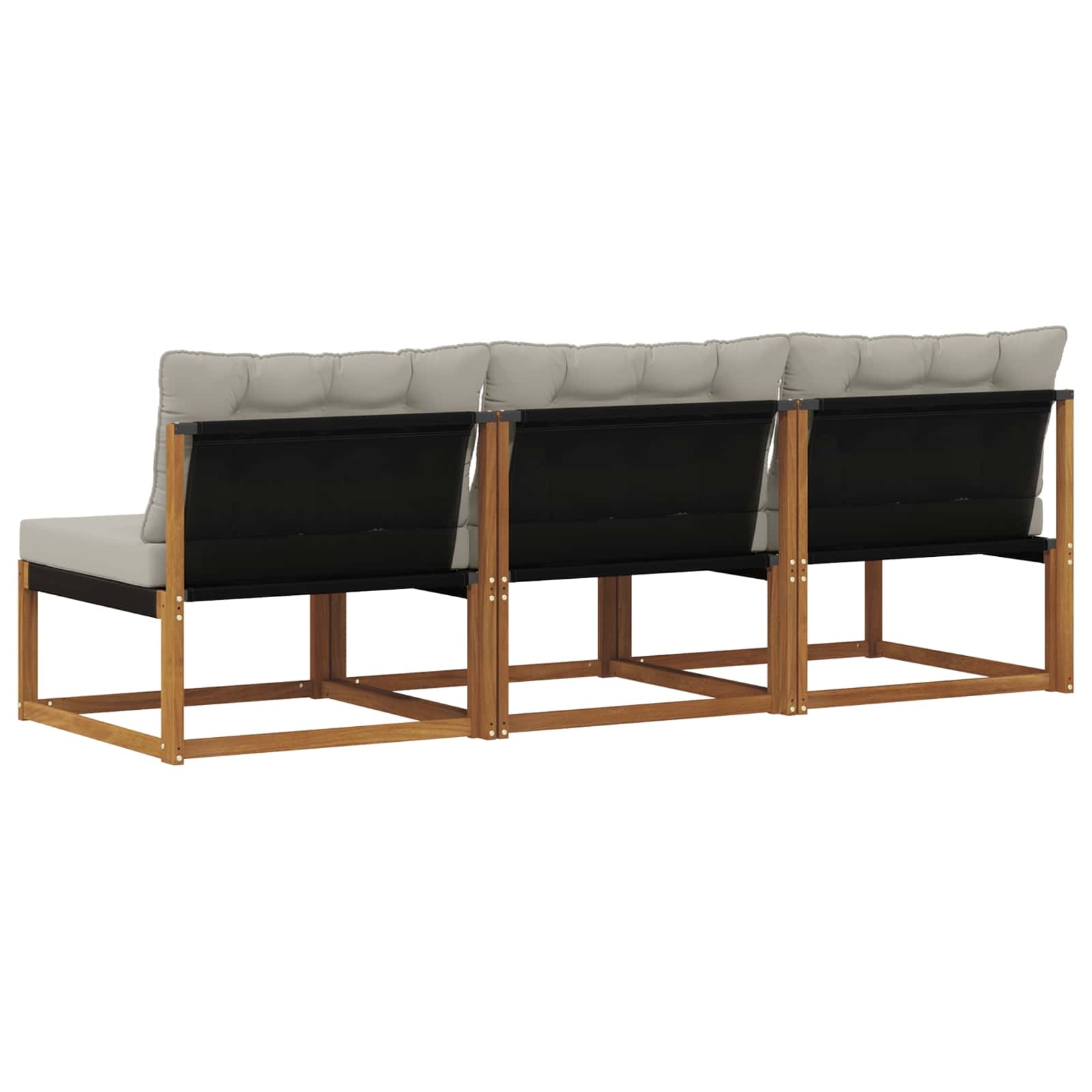 vidaXL 3 st Buiten Midden Sofa Massief Acaciahout Naturel