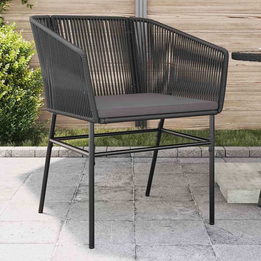 vidaXL Tuinstoelen Set (2x) met Kussens, Poly Rotan Zwart - 34% Korting