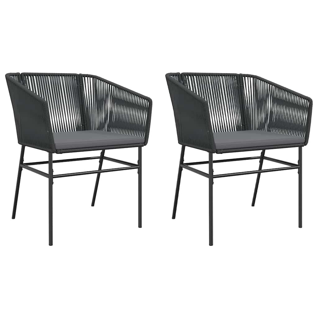 vidaXL Tuinstoelen Set (2x) met Kussens, Poly Rotan Zwart - 34% Korting