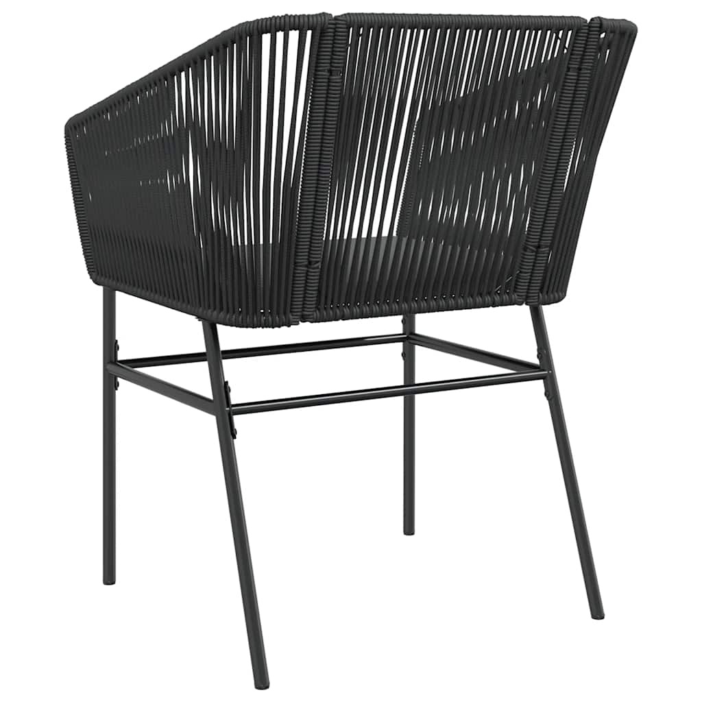vidaXL Tuinstoelen Set (2x) met Kussens, Poly Rotan Zwart - 34% Korting