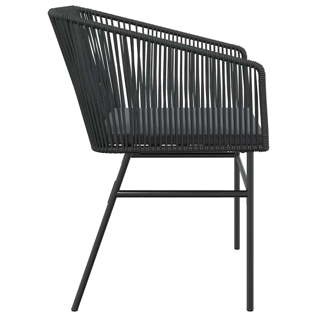 vidaXL Tuinstoelen Set (2x) met Kussens, Poly Rotan Zwart - 34% Korting