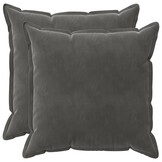 vidaXL Kussensloop 2 st HOUTEN Donkergrijs 70 x 70 cm Fluweel