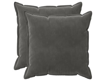 vidaXL Kussensloop 2 st HOUTEN Donkergrijs 70 x 70 cm Fluweel