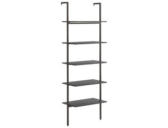 vidaXL Ladderrek met 5 schappen 64x35x185 cm zwart