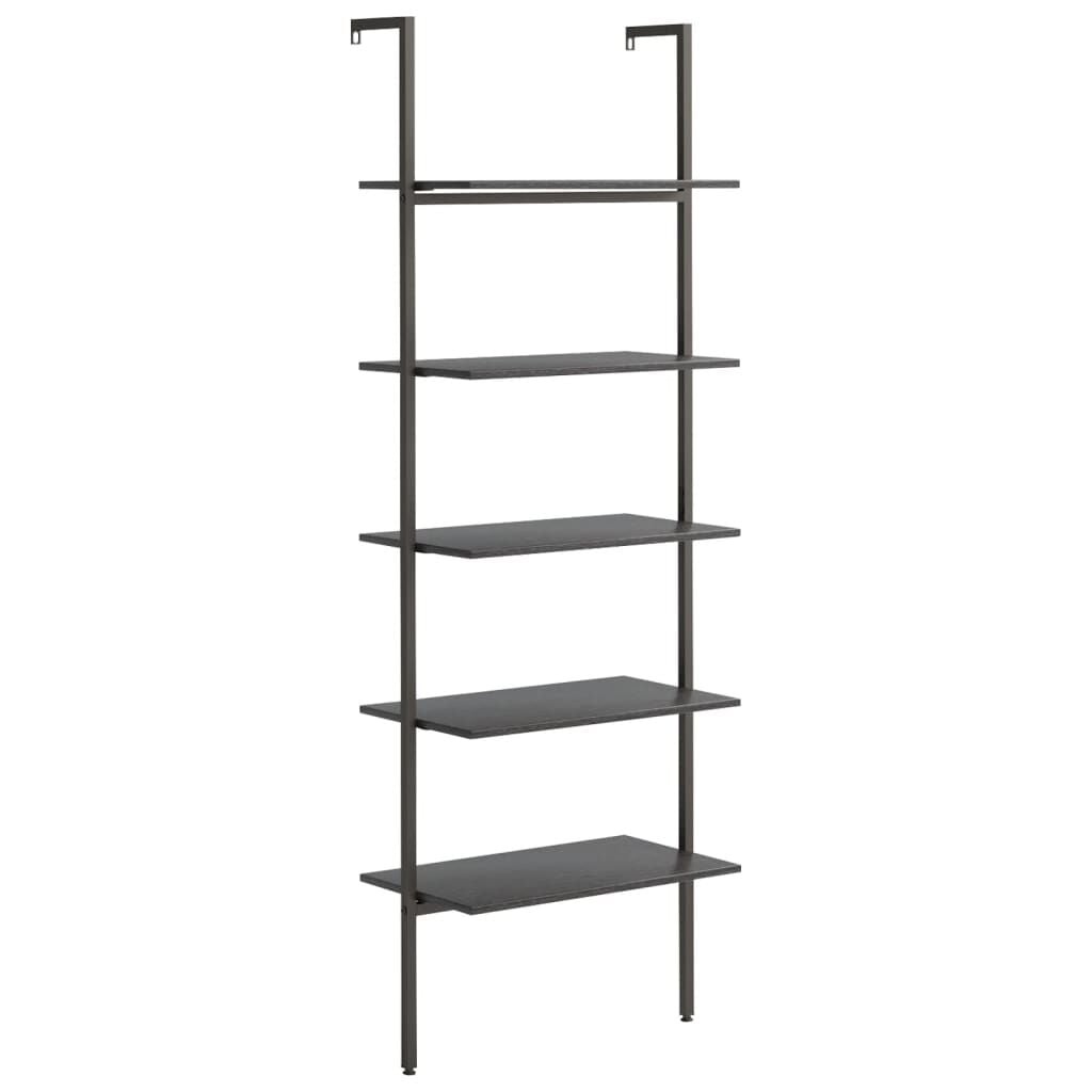 vidaXL Ladderrek met 5 schappen 64x35x185 cm zwart