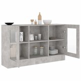 vidaXL Vitrinekast 120x30,5x70 cm bewerkt hout betongrijs