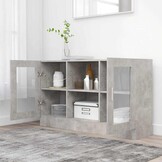 vidaXL Vitrinekast 120x30,5x70 cm bewerkt hout betongrijs