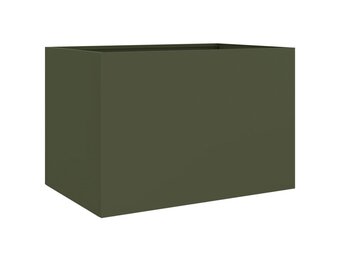 vidaXL Plantenbak 62x40x39 cm staal olijfgroen