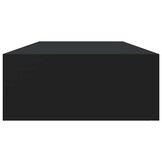 vidaXL Wandschap met lade 60x23,5x10 cm MDF zwart