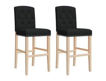 vidaXL Barstoelen 2 st massief rubberhout en stof