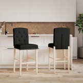 vidaXL Barstoelen 2 st massief rubberhout en stof