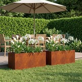 vidaXL Plantenbak 2 st Roestkleurig 80 x 40 x 40 cm weervast staal