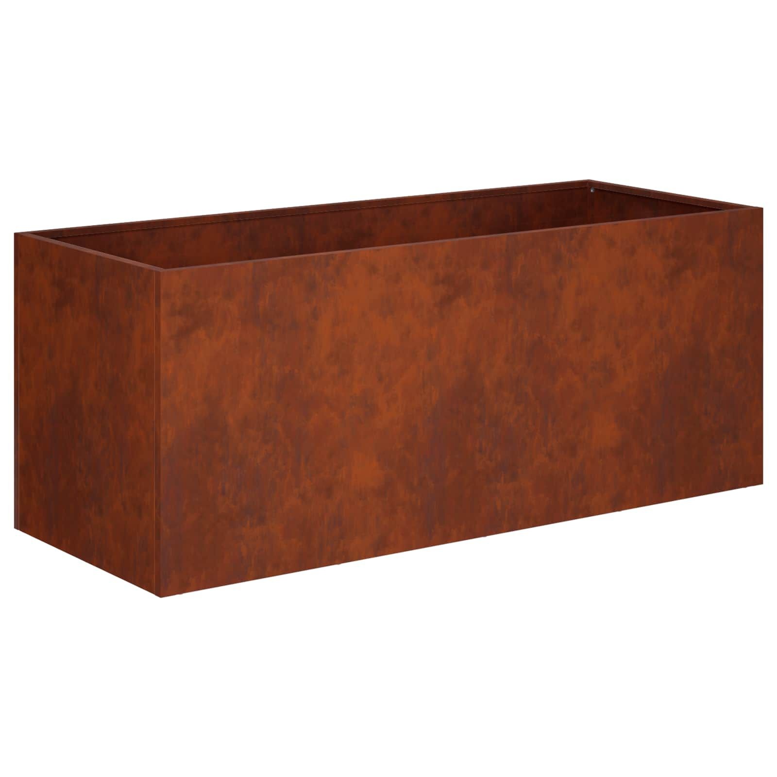 vidaXL Plantenbak 2 st Roestkleurig 80 x 40 x 40 cm weervast staal
