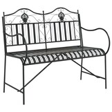 vidaXL Tuinbank 2 -Seater 103,5 x 59 x 89 cm Staal Zwart