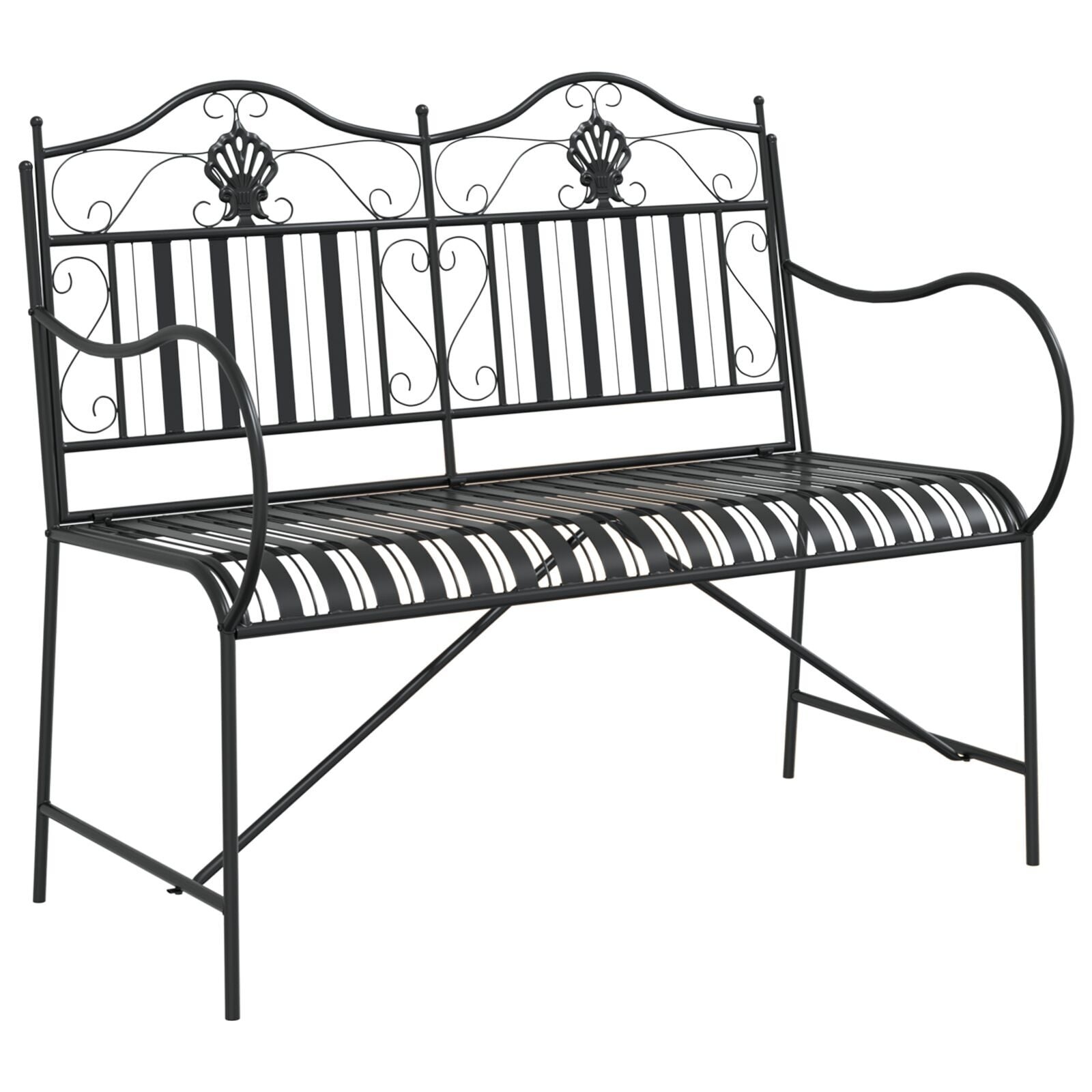 vidaXL Tuinbank 2 -Seater 103,5 x 59 x 89 cm Staal Zwart