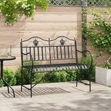 vidaXL Tuinbank 2 -Seater 103,5 x 59 x 89 cm Staal Zwart