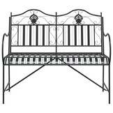 vidaXL Tuinbank 2 -Seater 103,5 x 59 x 89 cm Staal Zwart