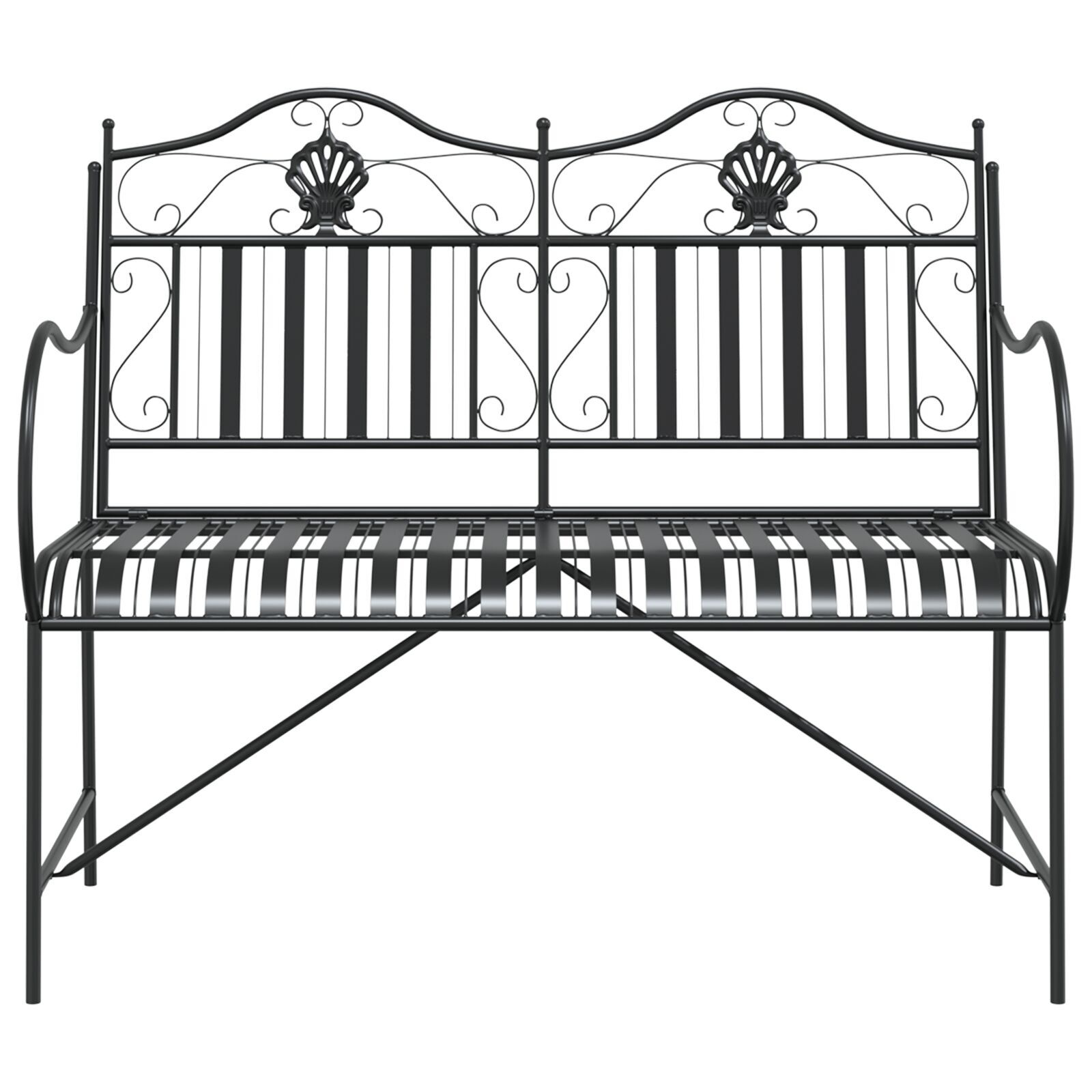 vidaXL Tuinbank 2 -Seater 103,5 x 59 x 89 cm Staal Zwart
