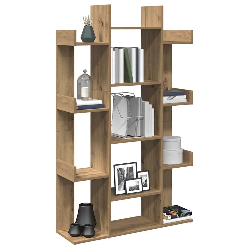 vidaXL Boekenkast 86x25,5x140 cm bewerkt hout artisanaal eikenkleur