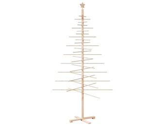 vidaXL Kerstdecoratie kerstboom 210 cm massief grenenhout