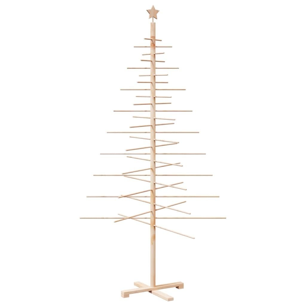 vidaXL Kerstdecoratie kerstboom 210 cm massief grenenhout