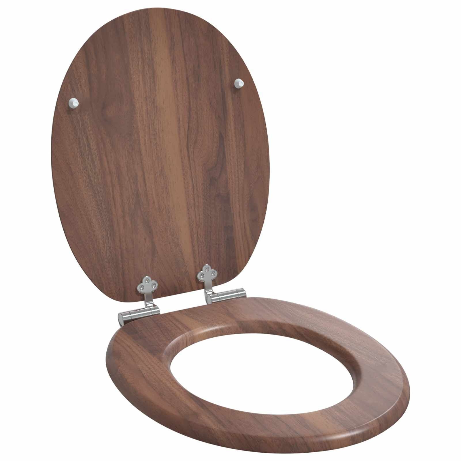 vidaXL Toiletzitting Bruin 44 x 38 cm Bewerkt hout