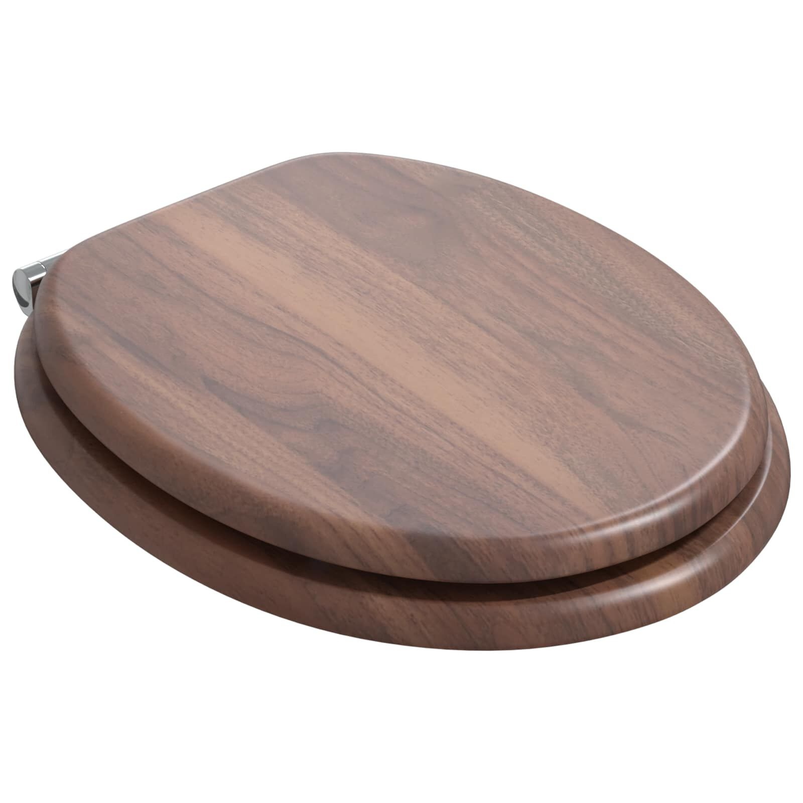 vidaXL Toiletzitting Bruin 44 x 38 cm Bewerkt hout