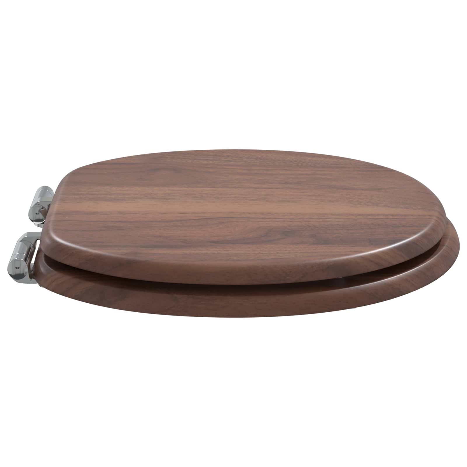 vidaXL Toiletzitting Bruin 44 x 38 cm Bewerkt hout
