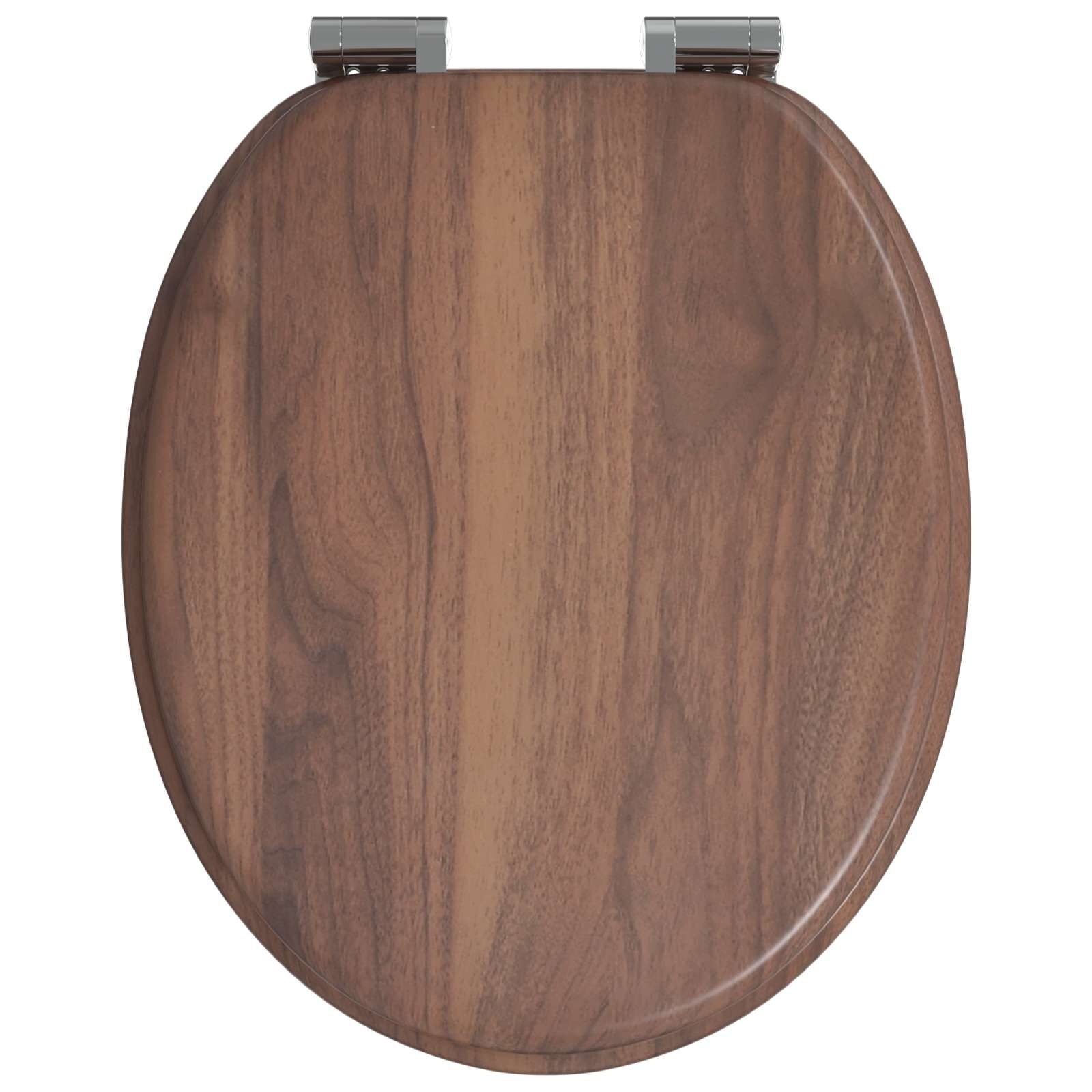 vidaXL Toiletzitting Bruin 44 x 38 cm Bewerkt hout