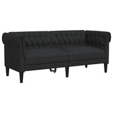 vidaXL Tweezitsbank Chesterfield-stijl stof zwart